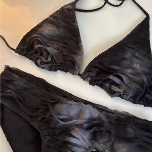 Edgy Goth Punk Post Apocalyptic bikini swimwear set